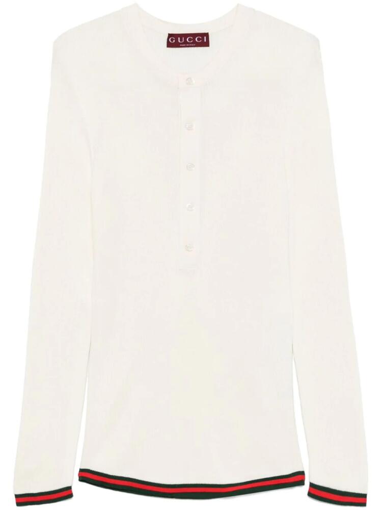 Gucci silk ribbed top - White Cover