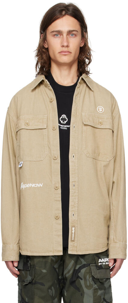 AAPE by A Bathing Ape Beige Pocket Denim Shirt Cover