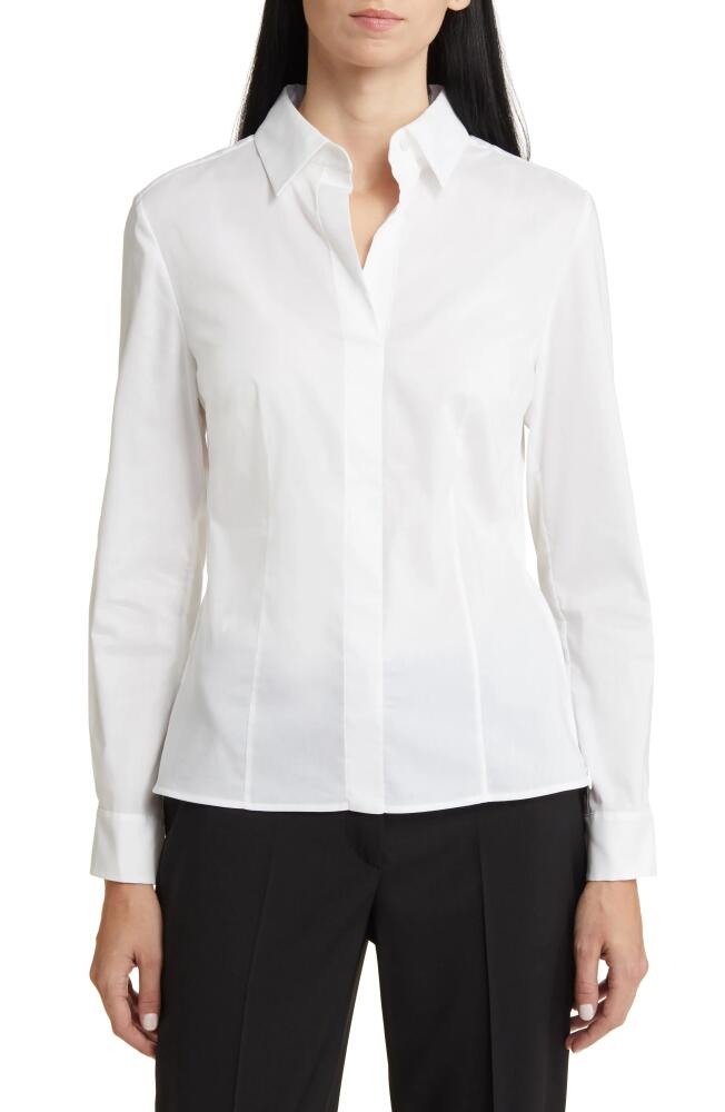 BOSS Bashinah Cotton Blend Blouse in Bright White Cover