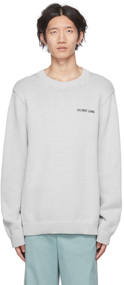 Helmut Lang Grey Reflective Panel Sweater Cover