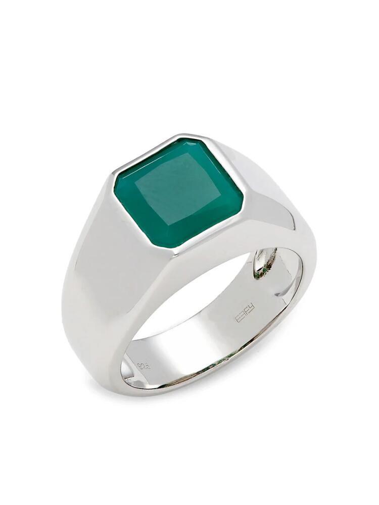 Effy Men's Sterling Silver & Green Onyx Signet Ring Cover