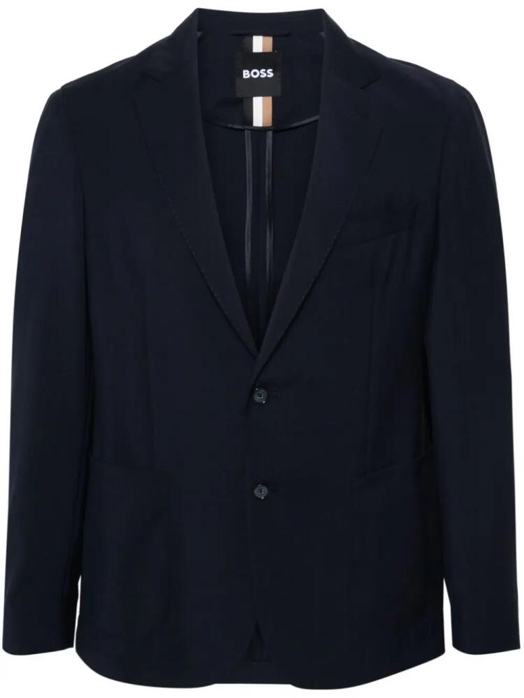 BOSS single-breasted wool blazer - Blue Cover