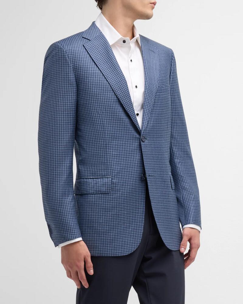 Brioni Men's Gingham Check Sport Coat Cover