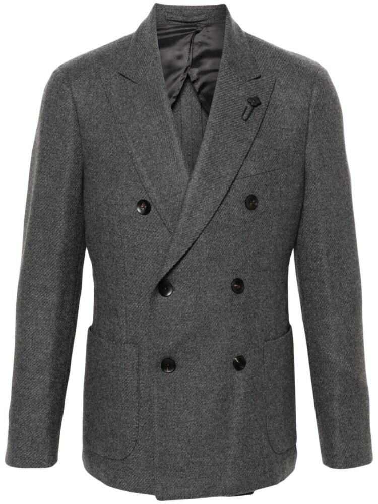 Lardini logo-clip blazer - Grey Cover