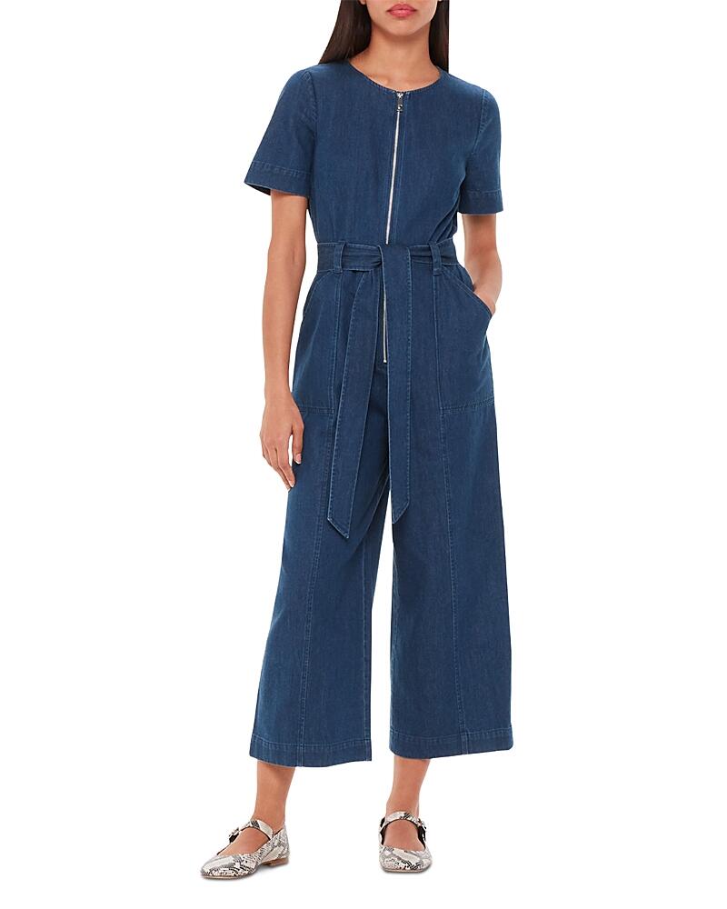 Whistles Denim Short Sleeve Jumpsuit Cover