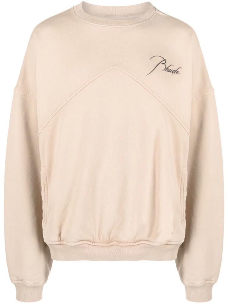 RHUDE logo-print slouchy sweatshirt - Brown Cover