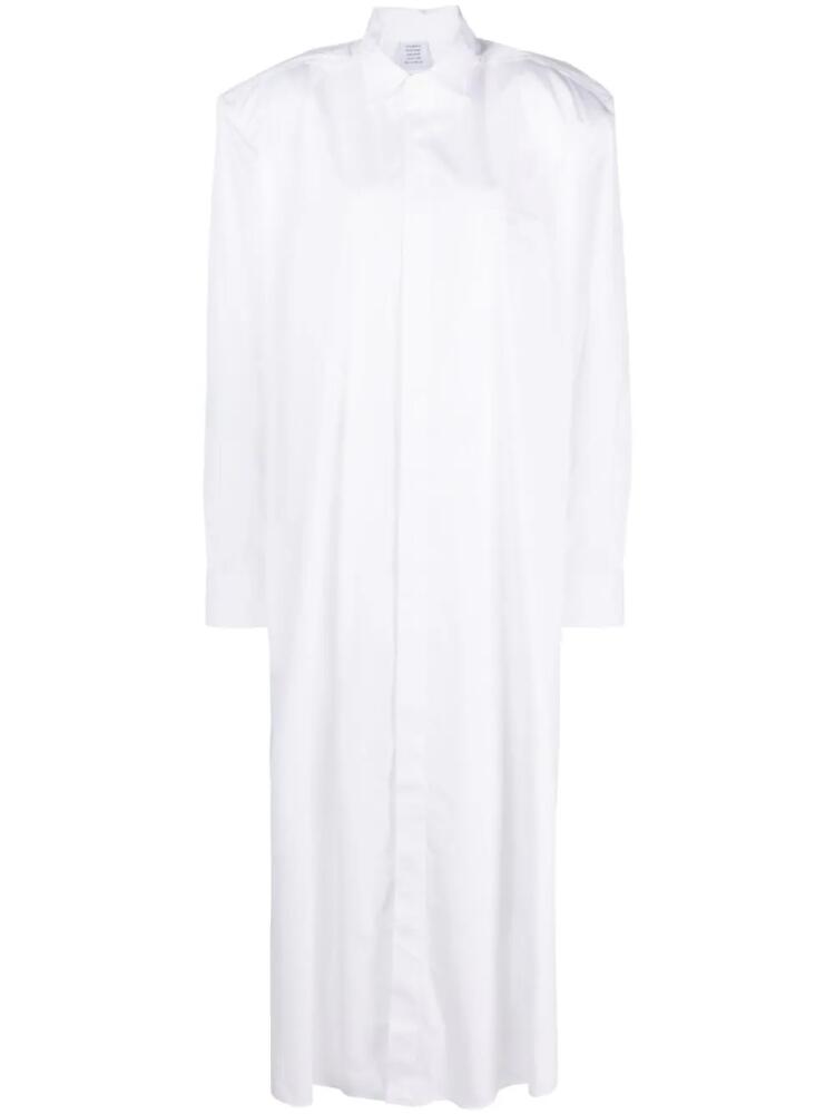 VETEMENTS long-sleeved cotton maxi shirt dress - White Cover