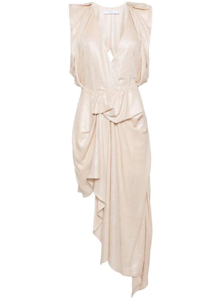 IRO Cloven lamé midi dress - Neutrals Cover