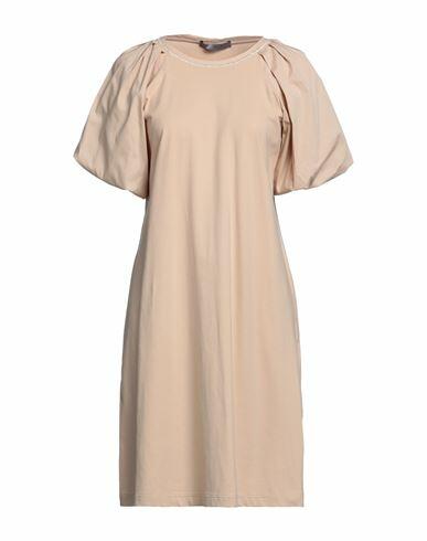 D. exterior Woman Mini dress Beige Cotton, Elastane, Polyamide Cover