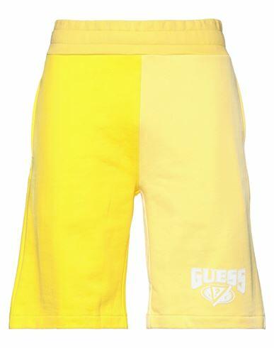 Guess Man Shorts & Bermuda Shorts Yellow Cotton Cover