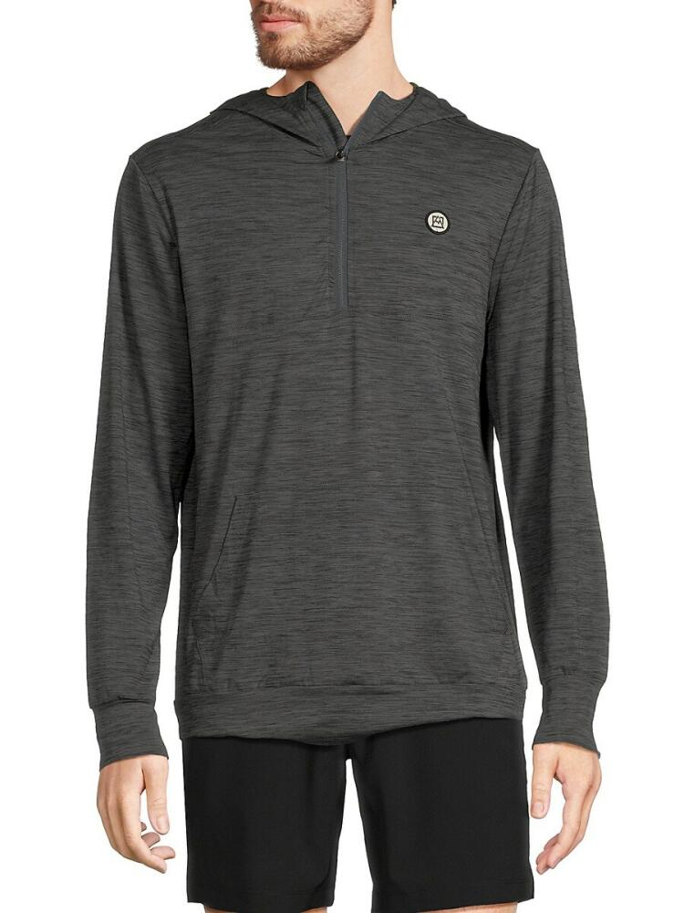 Avalanche Men's Quarter Zip Slub Knit Hoodie - Charcoal Cover