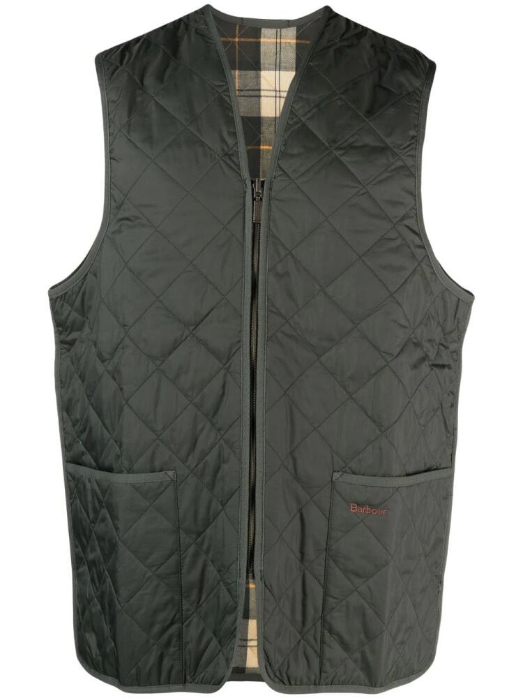 Barbour zip-up quilted gilet - Green Cover