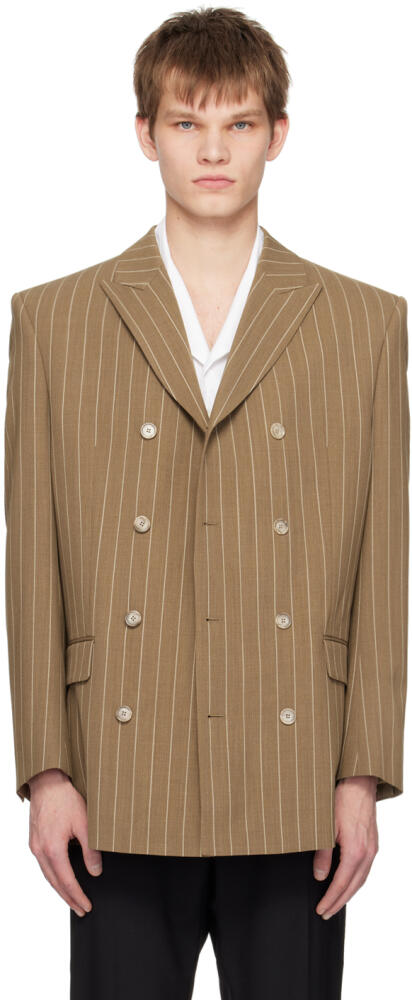 Filippa K Brown Pinstripe Blazer Cover