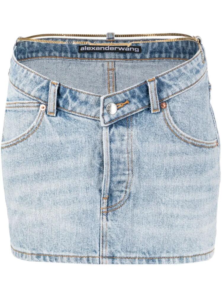 Alexander Wang chain-embellished denim miniskirt - Blue Cover