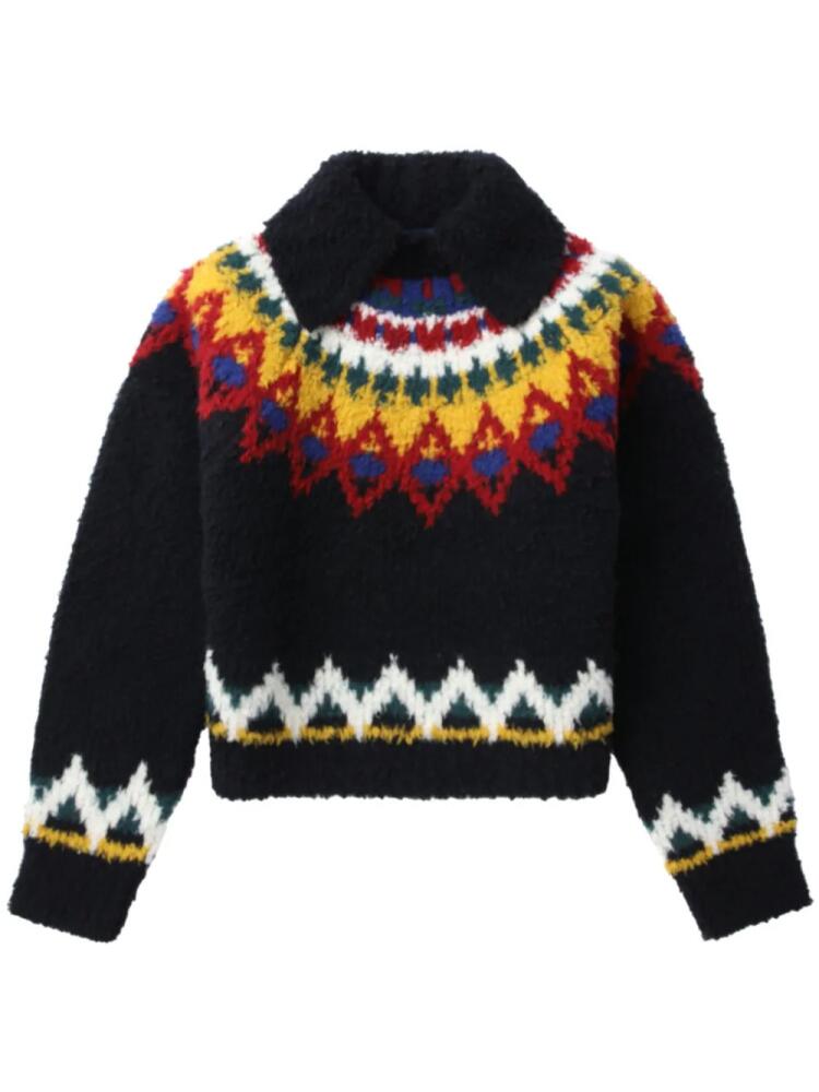 Kolor patterned intarsia-knit jumper - Black Cover