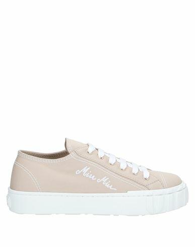 Miu Miu Woman Sneakers Beige Textile fibers Cover