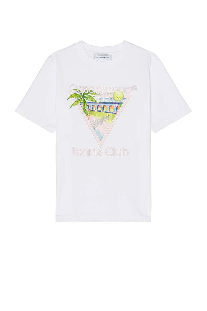 Casablanca Tennis Club Icon Screen Printed T-shirt in White Cover