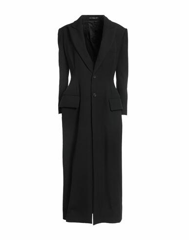 Yohji Yamamoto Woman Overcoat & Trench Coat Black Wool Cover