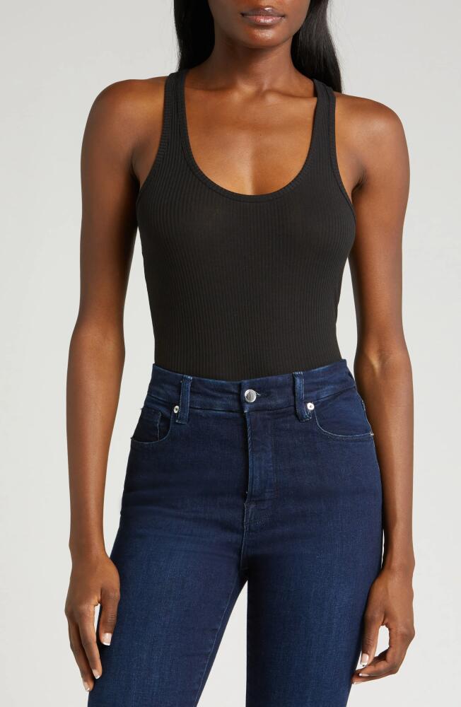 Good American Light Ribbed Crop Tank in Black001 Cover