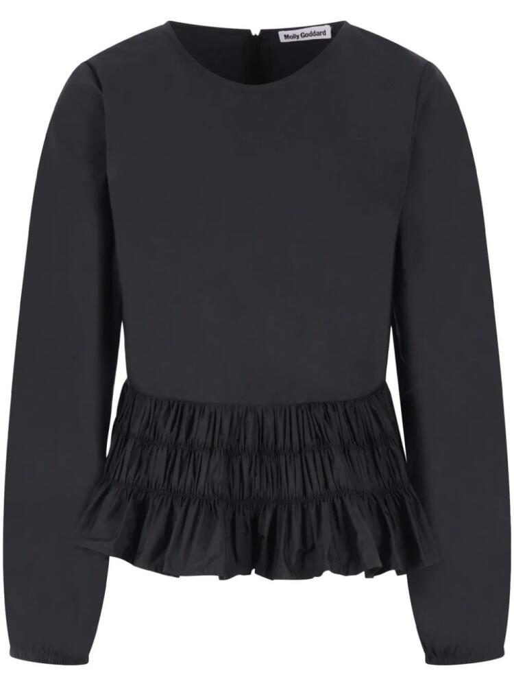 Molly Goddard Nina shirred peplum top - Black Cover