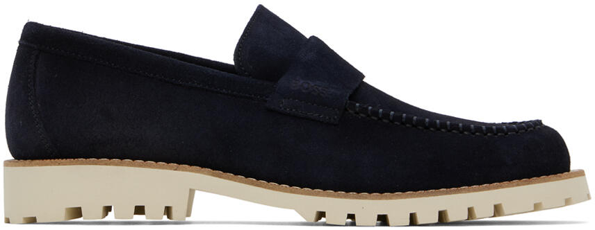 BOSS Navy Slip-On Loafers Cover