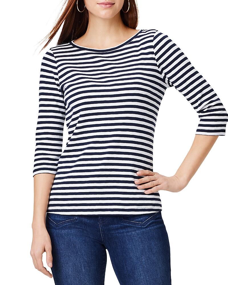 Nzt Nic+Zoe Striped Three Quarter Sleeve Boat Tee Cover