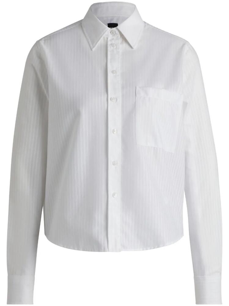 BOSS striped cotton shirt - White Cover