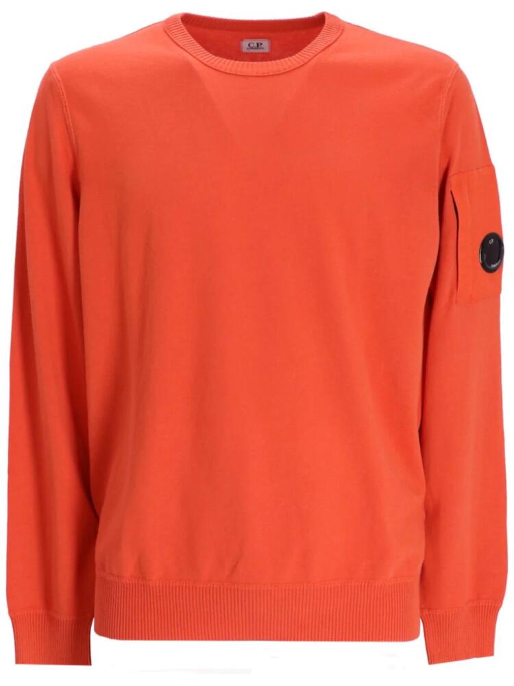 C.P. Company logo-patch cotton jumper - Orange Cover