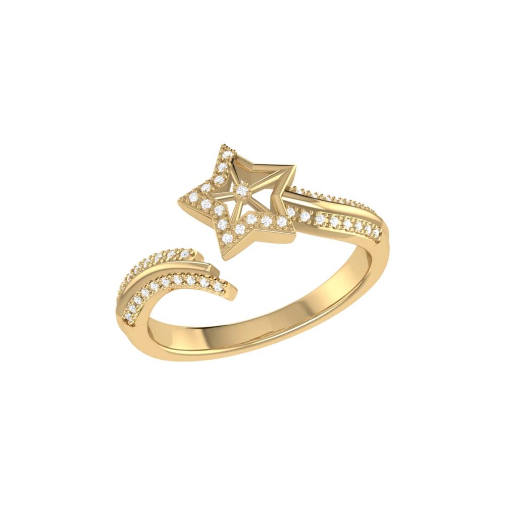 LuvMyJewelry Milky Way Sterling Silver Diamond Ring in 14Kt Gold Vermeil On Sterling Cover