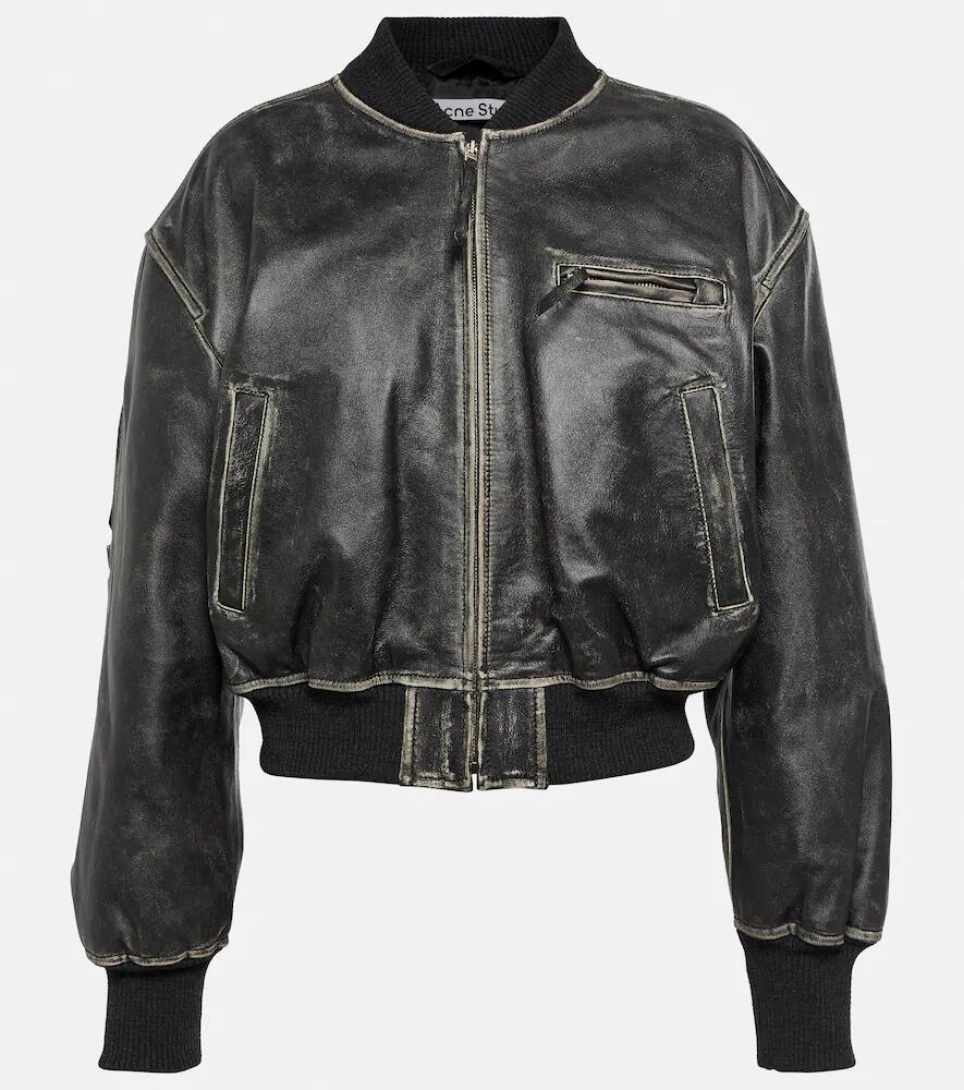 Acne Studios Cropped leather bomber jacket Cover