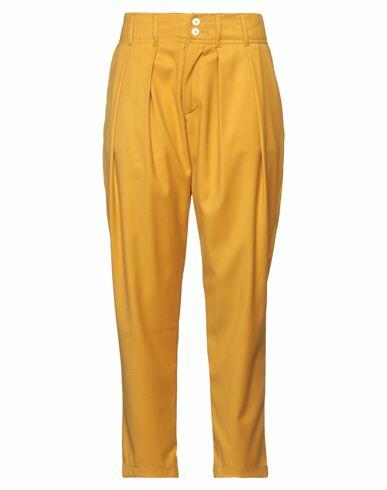 (+) People Woman Pants Ocher Polyester, Viscose, Elastane Cover