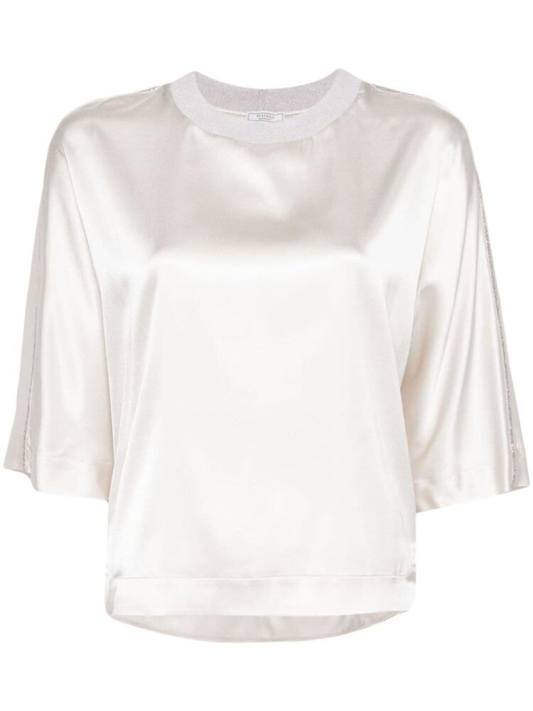 Peserico satin T-shirt - Neutrals Cover