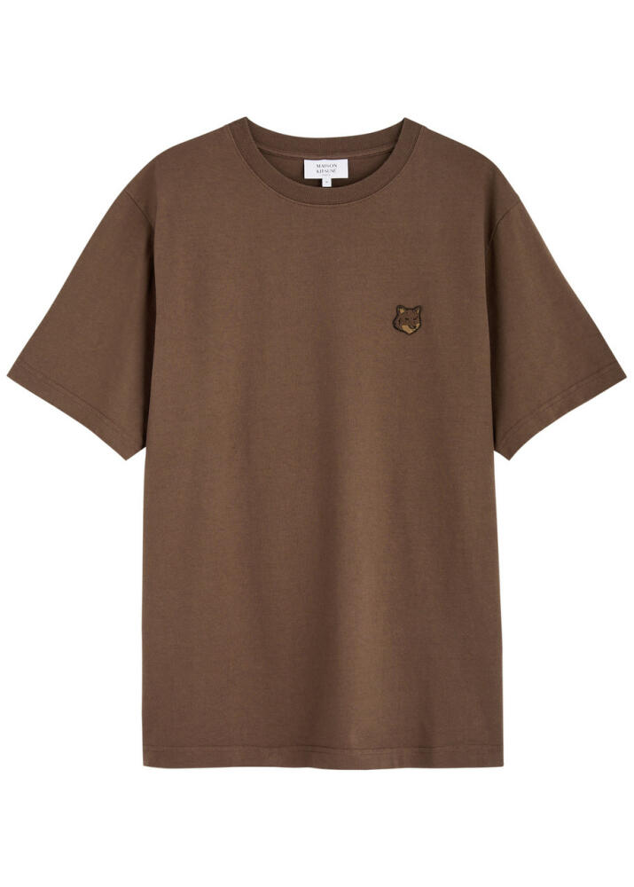 Maison Kitsuné Fox-appliquéd Cotton T-shirt - Brown Cover