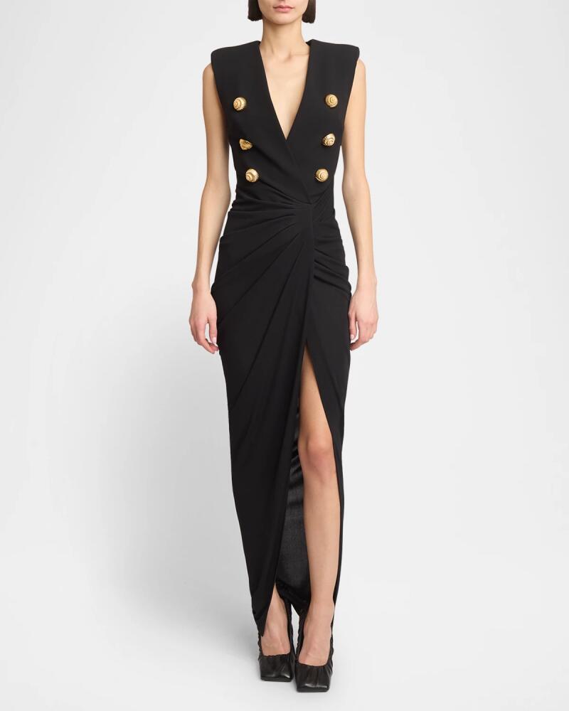 Balmain Tailored Gown with Embossed Button Details Cover