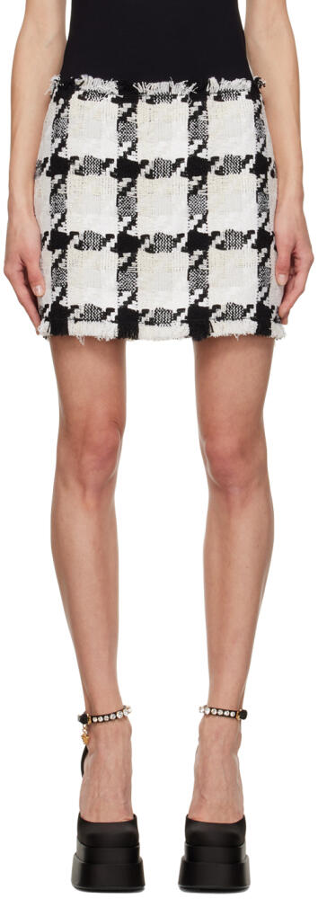 Versace Black & White Check Mini Skirt Cover