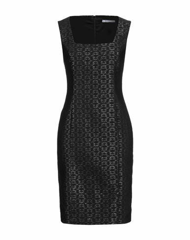 Caractère Woman Midi dress Black Polyester, Cotton Cover