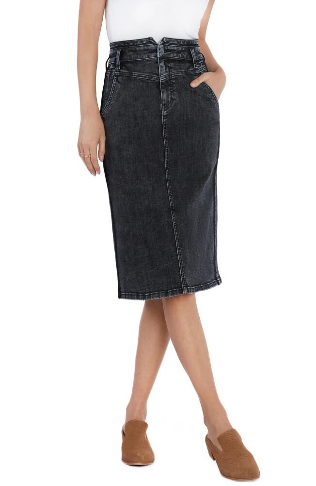 Wash Lab Denim Victorious High Waist Denim Pencil Skirt in Grey Yacht Cover