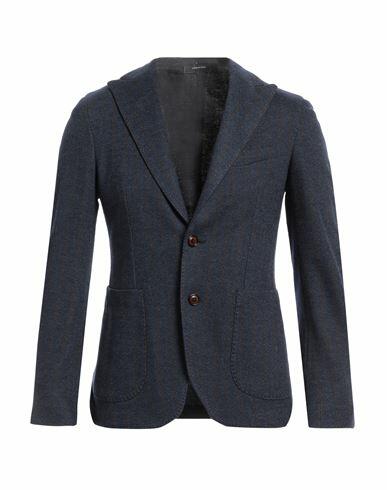 Angelo Nardelli Man Blazer Blue Cotton, Virgin Wool Cover