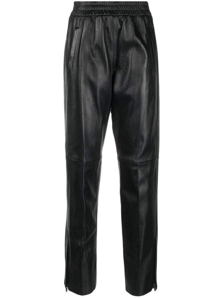 Golden Goose leather elastic-waist cropped trousers - Black Cover