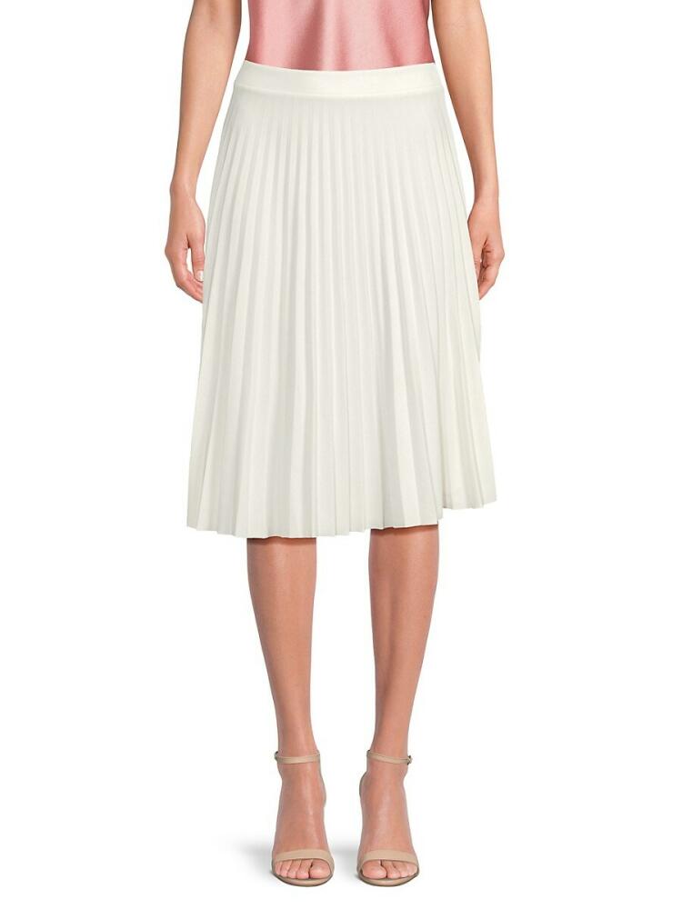 Love Ady Women's Accordion Pleated Knee Length Skirt - Ivory Cover