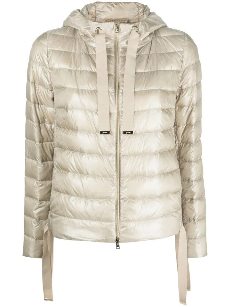 Herno quilted hooded down jacket - Neutrals Cover