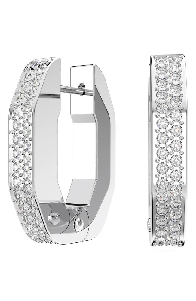 Swarovski Dextera Pavé Hexagonal Hoop Earrings in Silver Cover