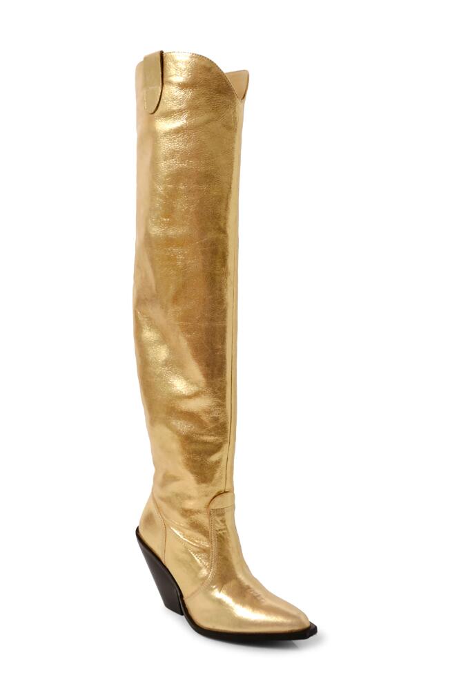 Free People Triple Crown Knee High Boot in Gold Cover