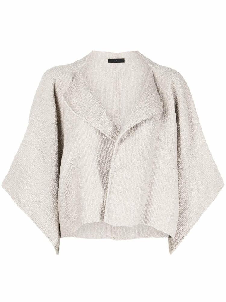 VOZ cropped wide-sleeve bolero - Grey Cover