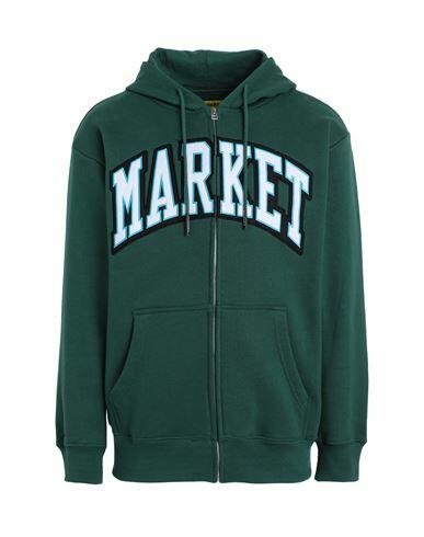 Market Market Arc Zip-up Hoodie Man Sweatshirt Dark green Cotton Cover