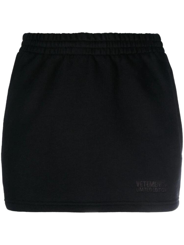 VETEMENTS elasticated cotton-blend miniskirt - Black Cover