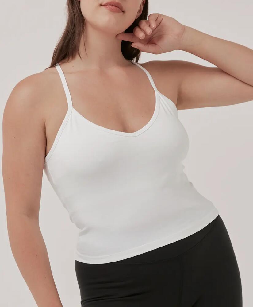 Pact Organic Everyday Shelf Bra Cropped Camisole 3-Pack in White Cover