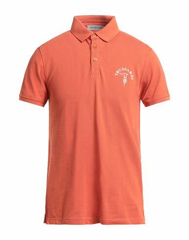 Trussardi Man Polo shirt Orange Cotton Cover