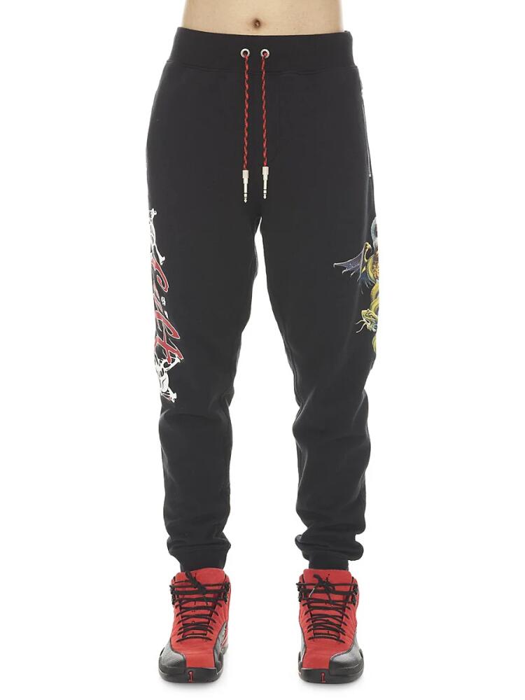 Cult Of Individuality Men's Graphic Drawstring Sweatpants - Black Cover