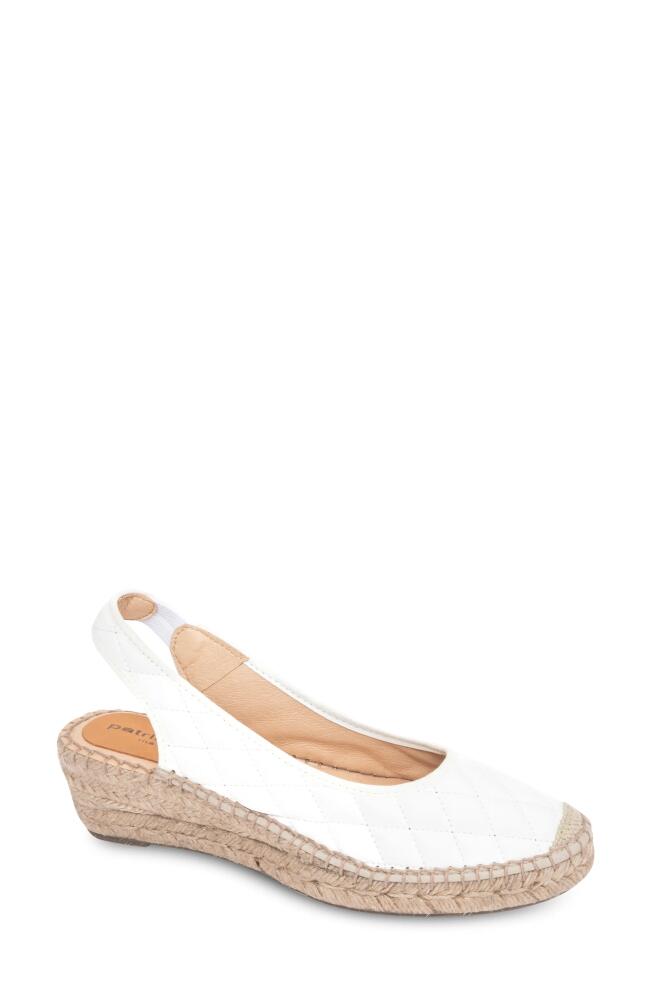 patricia green Valencia Slingback Wedge Espadrille in Quilted White Cover